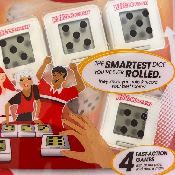 Hasbro Electronic Yahtzee Flash 4 Fast Action Games Poker Play Wild Dice 2011 - Picture 4 of 13